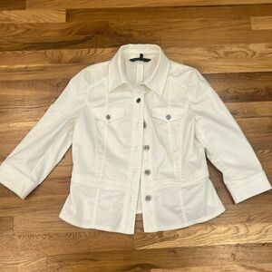 White House black market size 10 white stretch jacket three-quarter sleeve
